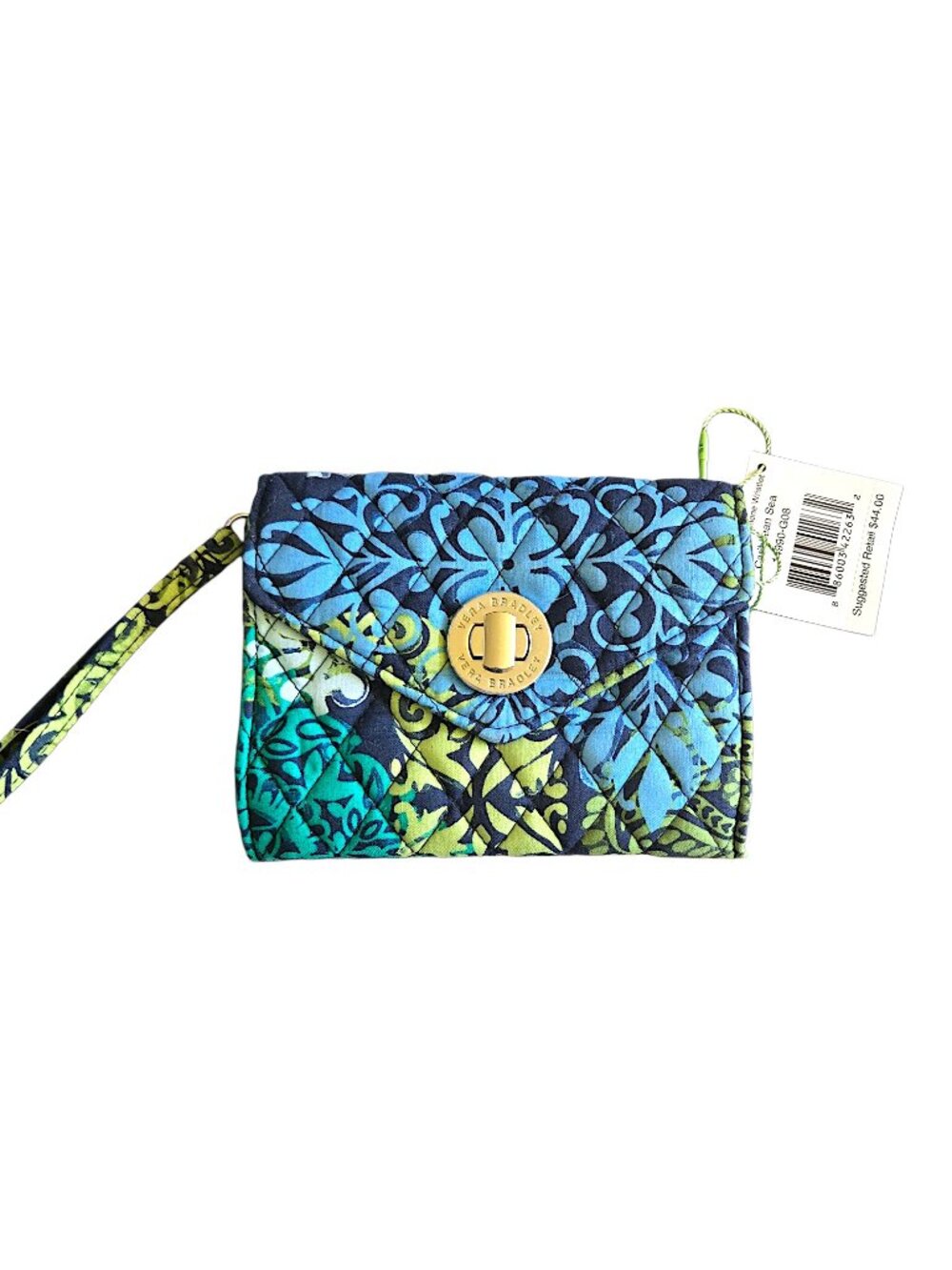 Vera Bradley Retired Caribbean Sea Turnlock Your Turn Smartphone Wristlet Wallet